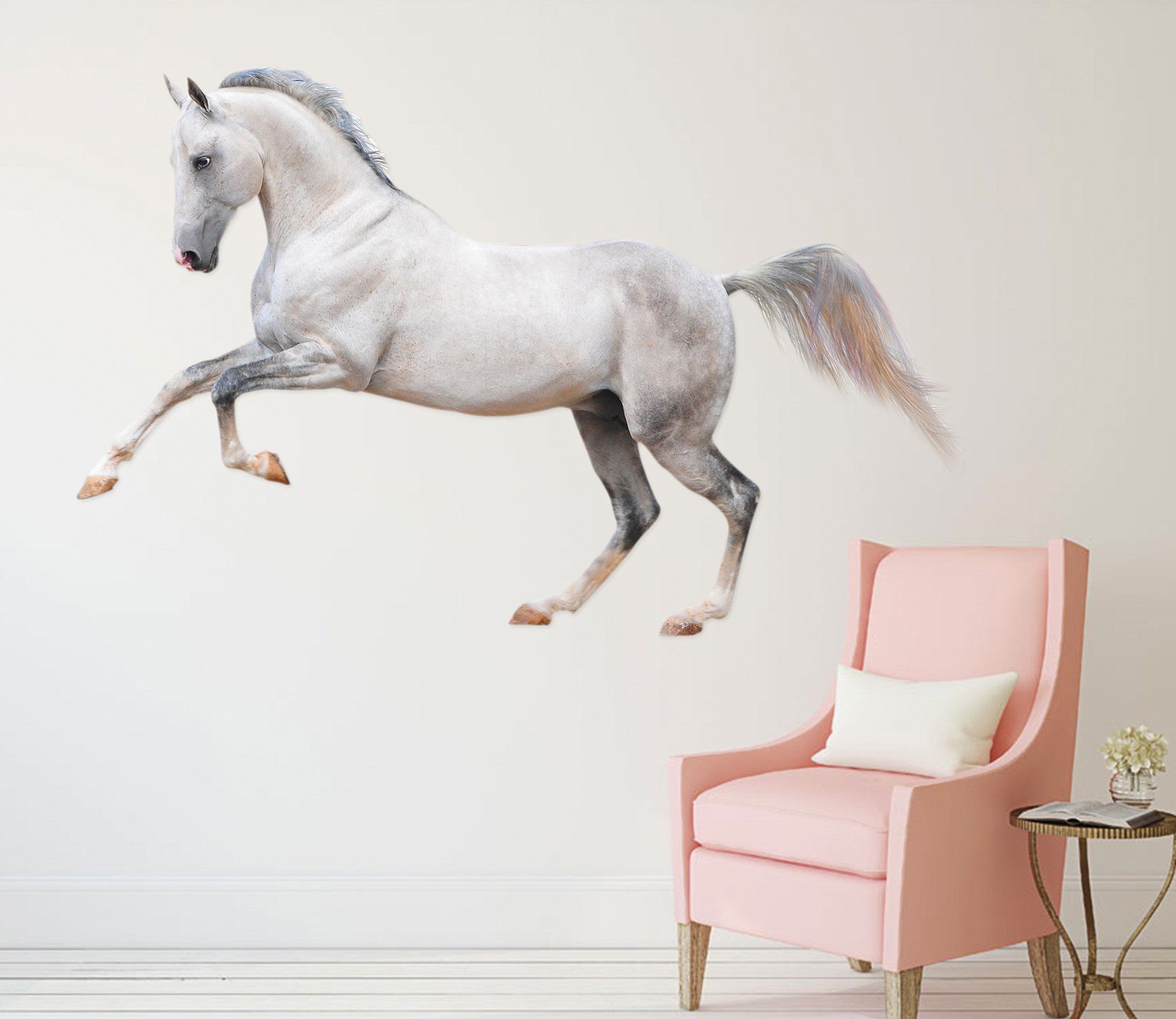 3D Horse Lifting Leg 077 Animals Wall Stickers Wallpaper AJ Wallpaper 