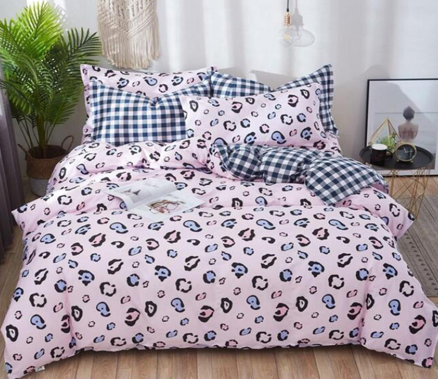 3D Color Leopard On Pink Background 3124 Bed Pillowcases Quilt