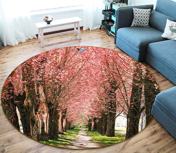3D tree Aisle 66201 Round Non Slip Rug Mat