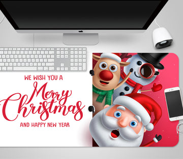 3D Santa Claus Deer 51224 Christmas Desk Mat Xmas