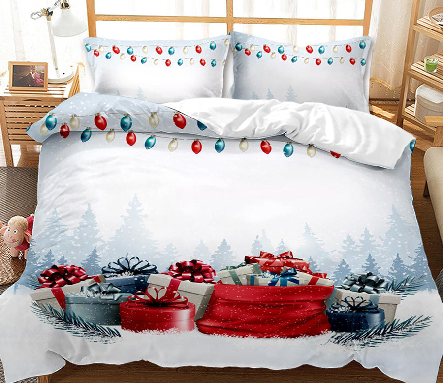 3D Snow Gift 46004 Christmas Quilt Duvet Cover Xmas Bed Pillowcases