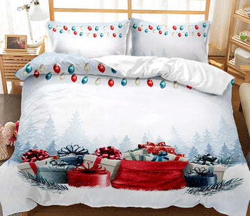 3D Snow Gift 46004 Christmas Quilt Duvet Cover Xmas Bed Pillowcases