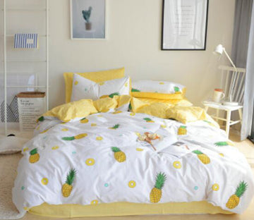 3D Yellow Pineapple 20285 Bed Pillowcases Quilt
