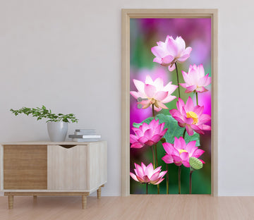 3D Many Lotus 25169 Door Mural