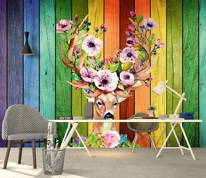 3D Elk Head 330 Wall Murals Wallpaper AJ Wallpaper 2 