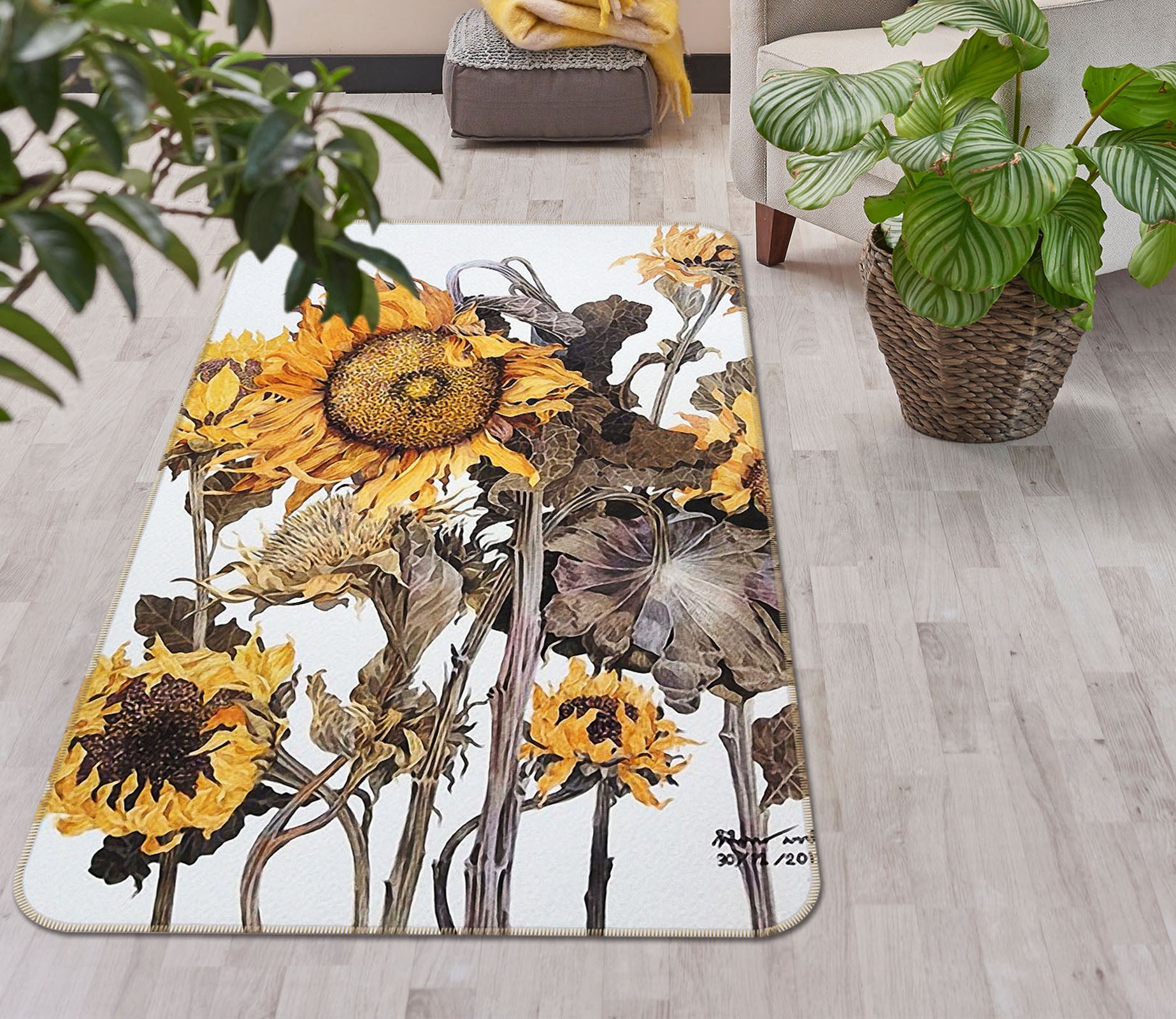 3D Sunflower 65024 Non Slip Rug Mat