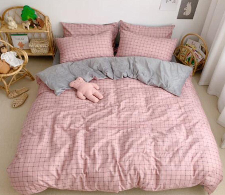 3D Pink Small Lattice 18053 Bed Pillowcases Quilt