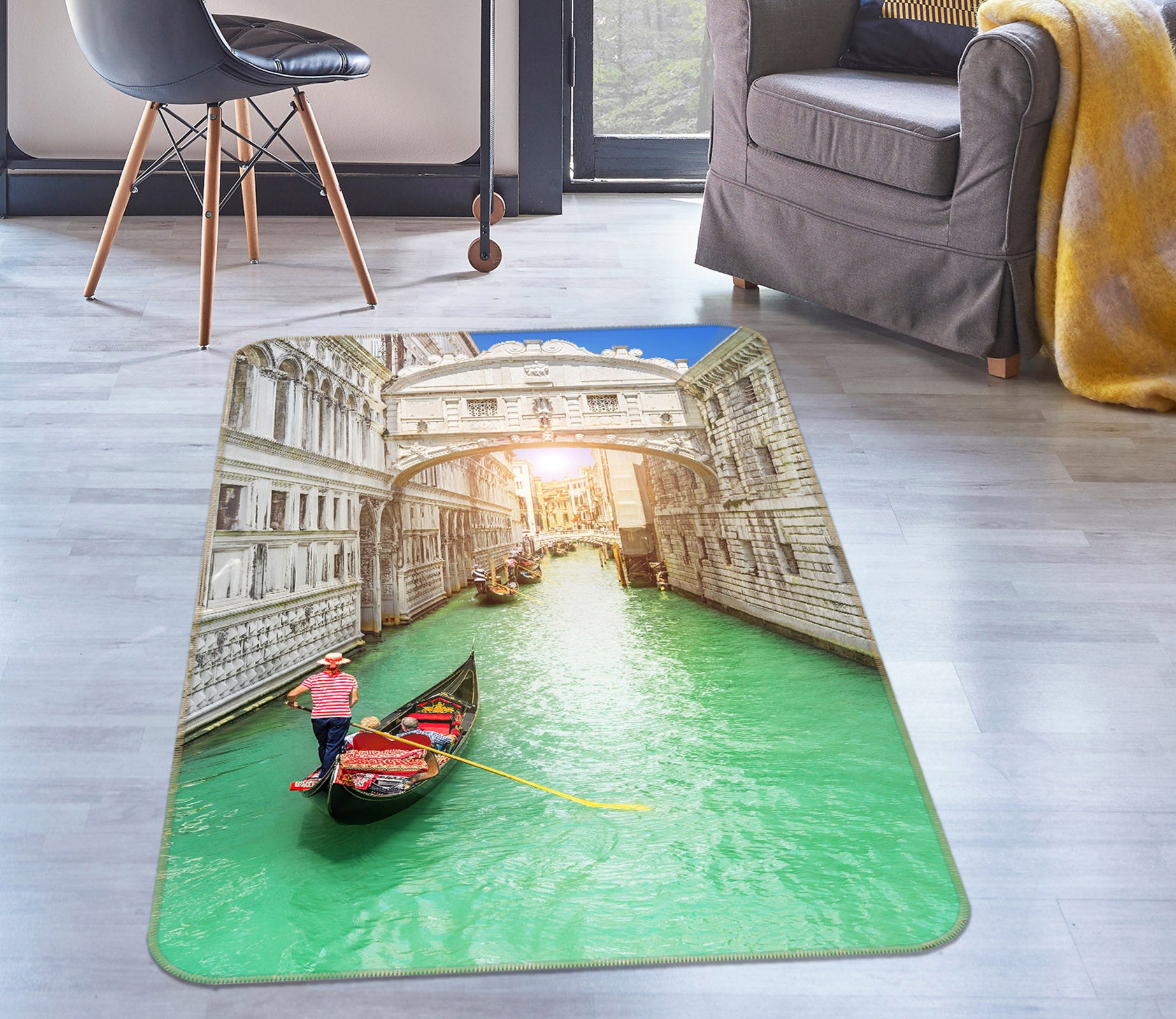 3D Water Town 36090 Non Slip Rug Mat