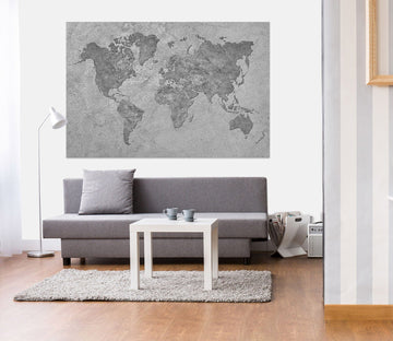 3D Grey Sea 243 World Map Wall Sticker Wallpaper AJ Wallpaper 2 