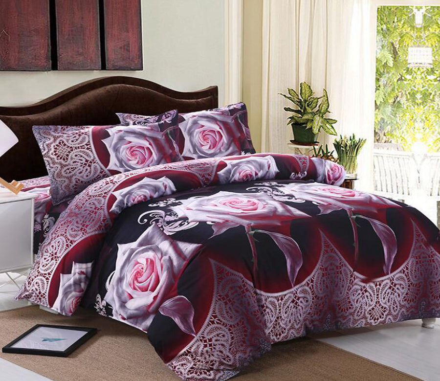3D Noble Rose 1150 Bed Pillowcases Quilt