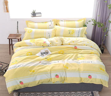 3D Yellow Bar 13078 Bed Pillowcases Quilt