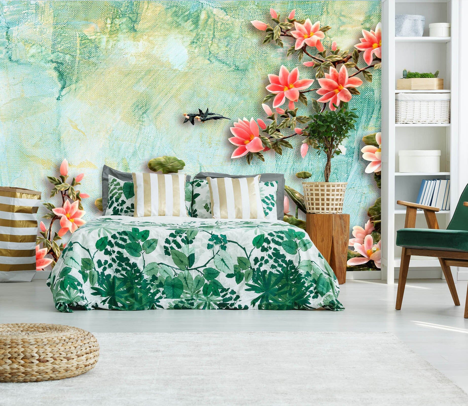 3D Safflower 1634 Wall Murals Wallpaper AJ Wallpaper 2 