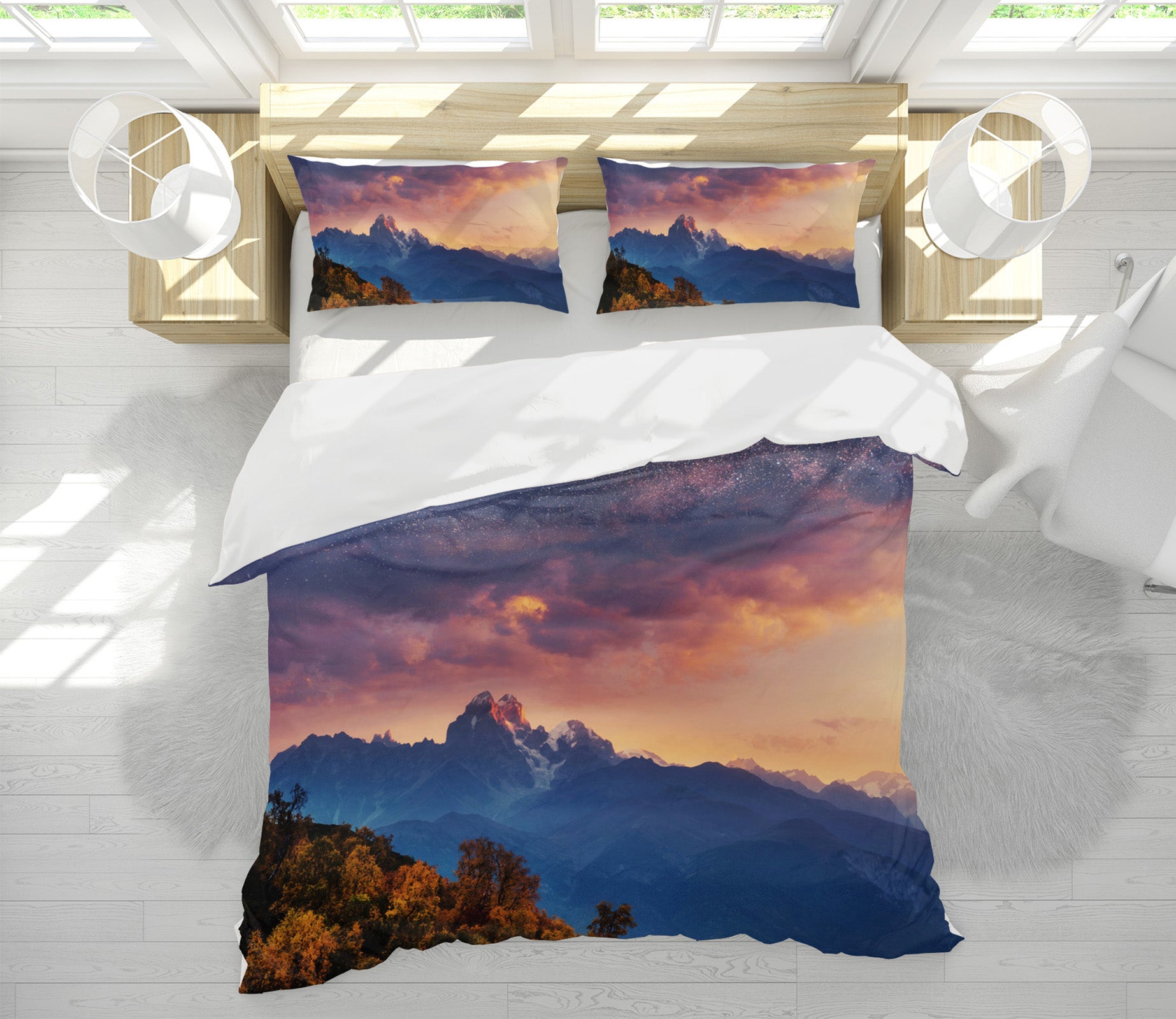 3D Mountains 63167 Bed Pillowcases Quilt