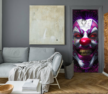 3D Horror Clown 646 Tom Wood Door Mural