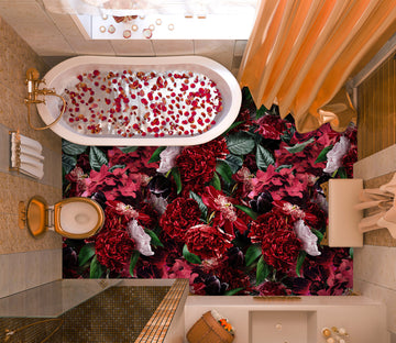 3D Flowers Red Clump 99227 Uta Naumann Floor Mural