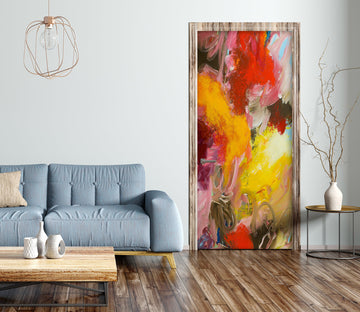 3D Yellow Red Pattern 10111 Allan P. Friedlander Door Mural