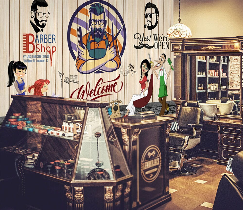 3D Man Cut Hair 1484 Barber Shop Wall Murals Wallpaper AJ Wallpaper 2 