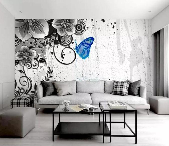 3D Flower Butterfly 1097 Wall Murals Wallpaper AJ Wallpaper 2 