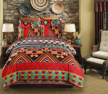 3D Red Lines 6055 Bed Pillowcases Quilt