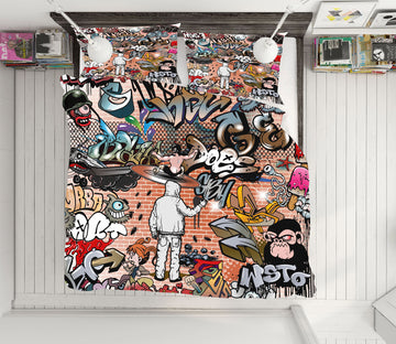 3D Wall Graffiti 60073 Bed Pillowcases Quilt