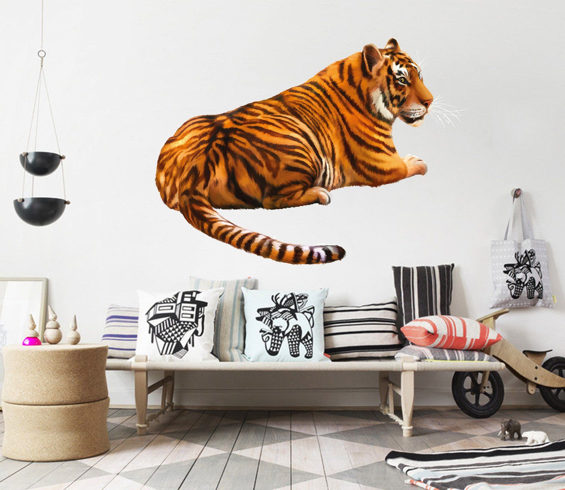3D Tiger's Back 110 Animals Wall Stickers Wallpaper AJ Wallpaper 