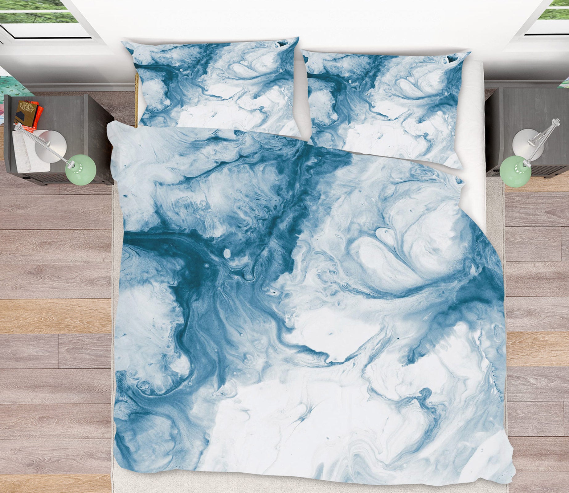 3D Blue Marble Pattern 16093 Bed Pillowcases Quilt