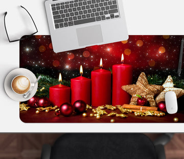 3D Red Candle 51167 Christmas Desk Mat Xmas