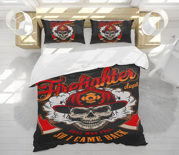 3D Red Hat Skull 60246 Bed Pillowcases Quilt