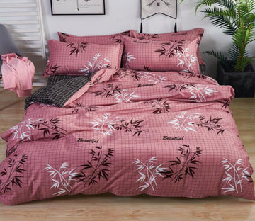 3D Red Background Branches 12161 Bed Pillowcases Quilt