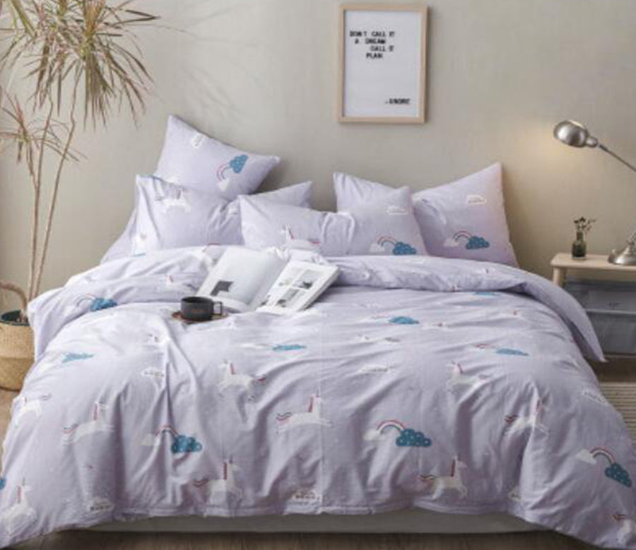 3D Light Purple Rainbow 15180 Bed Pillowcases Quilt