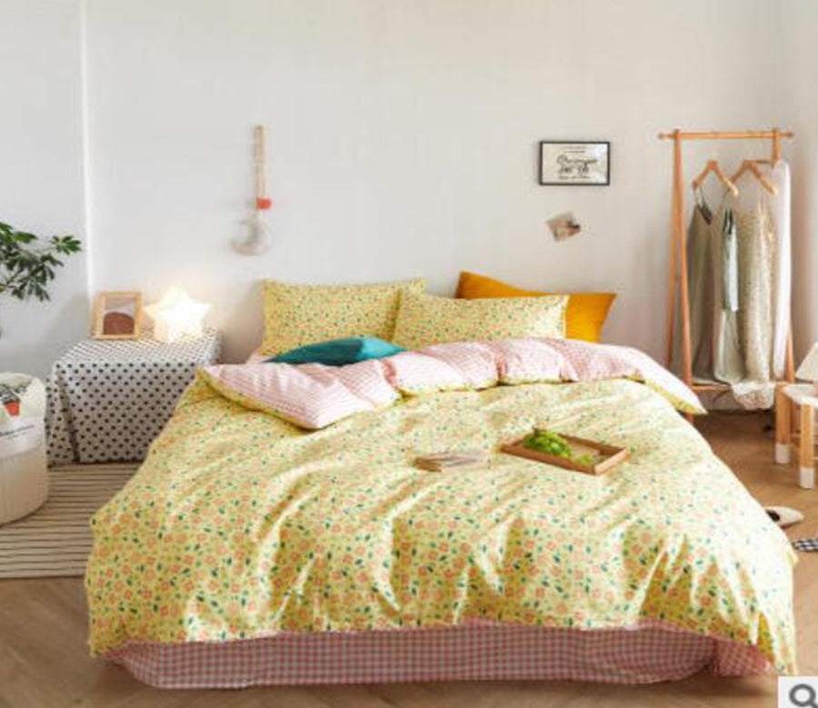 3D Yellow Floral 50074 Bed Pillowcases Quilt