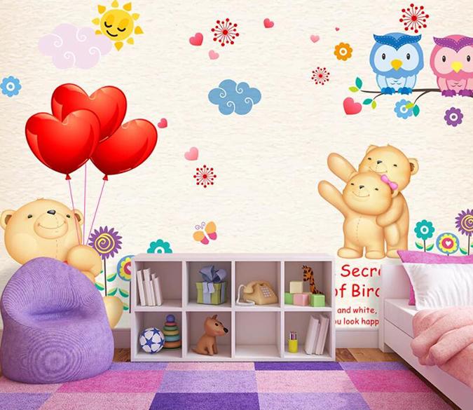 3D Cute Bear 1394 Wall Murals Wallpaper AJ Wallpaper 2 