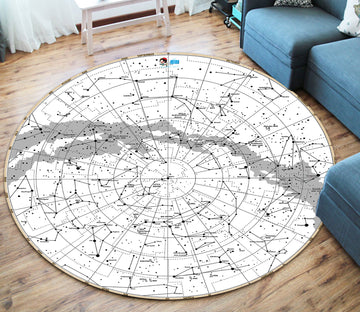 3D Constellation 72080 Round Non Slip Rug Mat