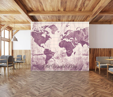 3D Purple Vintage 1390 World Map Wall Murals Wallpaper AJ Wallpaper 2 