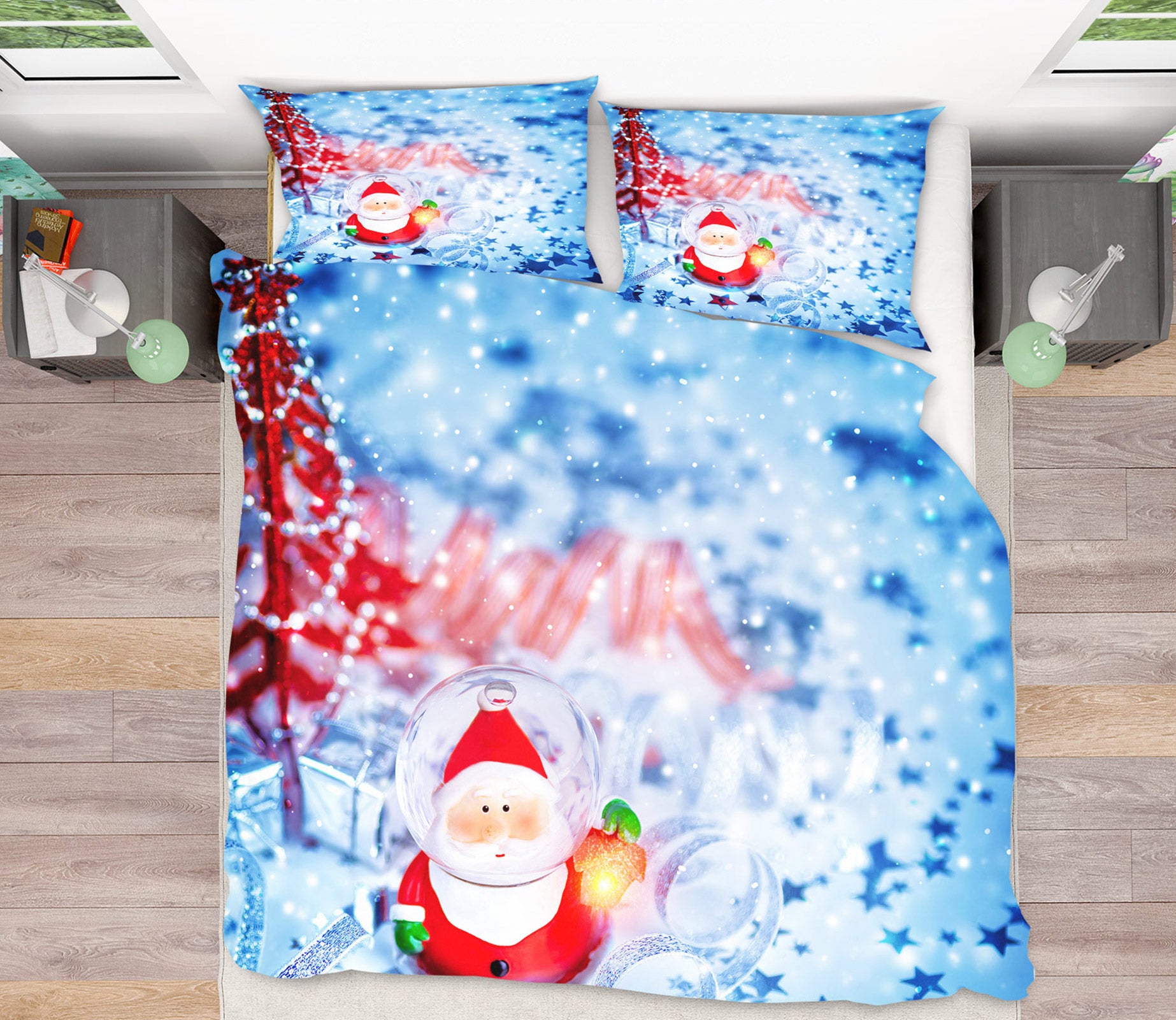 3D Santa Claus Ornaments Star 50019 Christmas Quilt Duvet Cover Xmas Bed Pillowcases