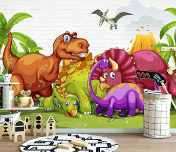 3D Dinosaur Forest 1438 Wall Murals Wallpaper AJ Wallpaper 2 