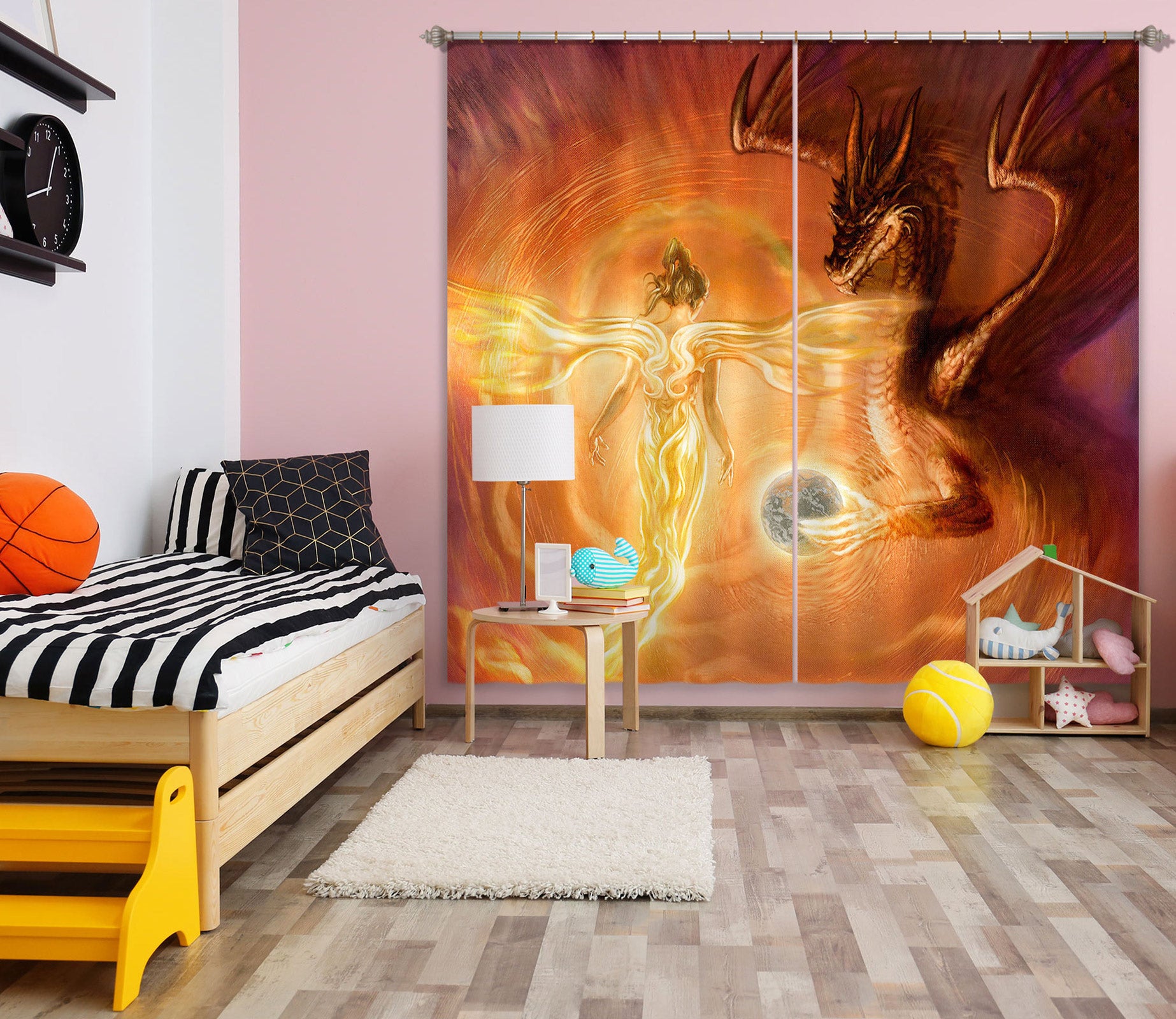 3D Elf Dragon Ball 8011 Ciruelo Curtain Curtains Drapes