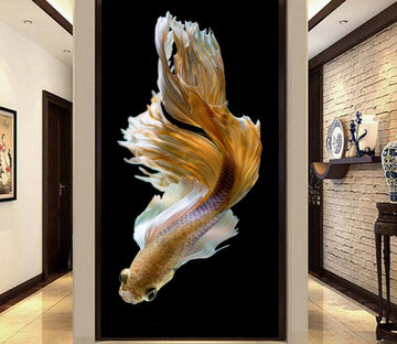 3D Yellow Koi 103 Wall Murals Wallpaper AJ Wallpaper 2 