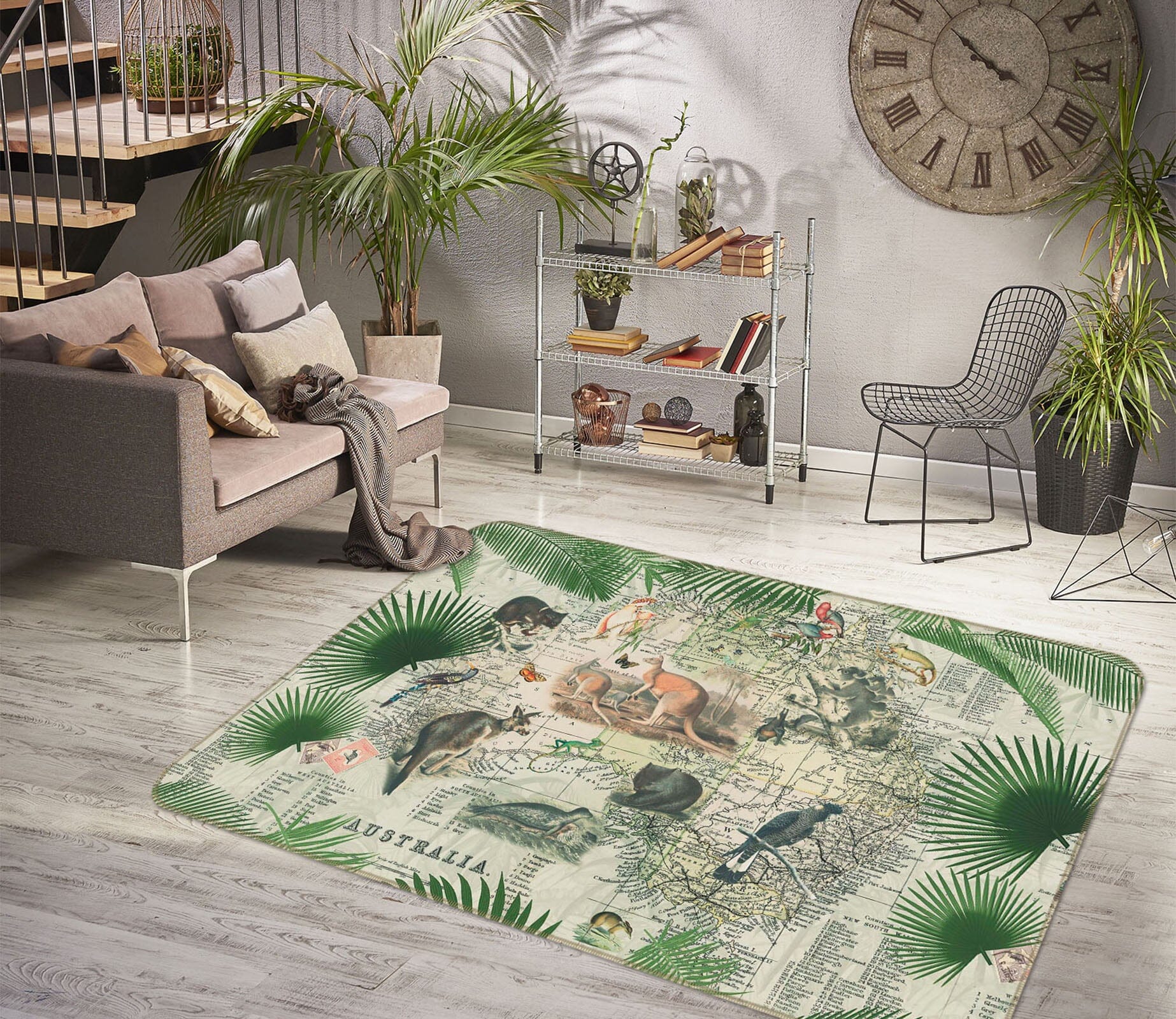 3D Kangaroo Home 1001 Andrea haase Rug Non Slip Rug Mat Mat AJ Creativity Home 
