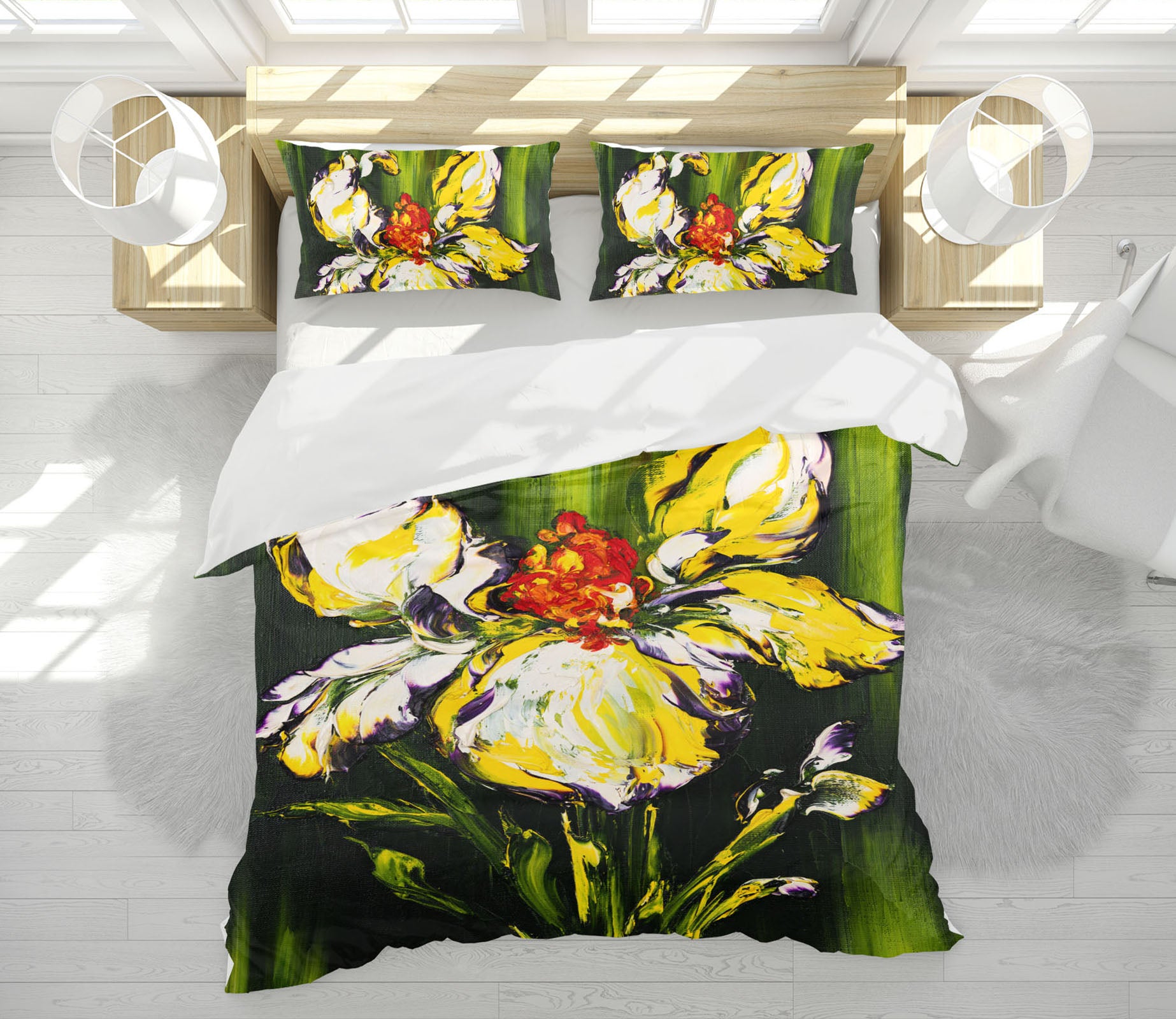 3D Yellow Flower 607 Skromova Marina Bedding Bed Pillowcases Quilt