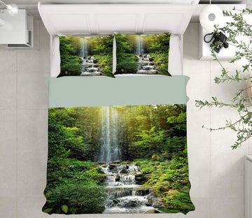 3D Waterfall Meadow 15145 Bed Pillowcases Quilt