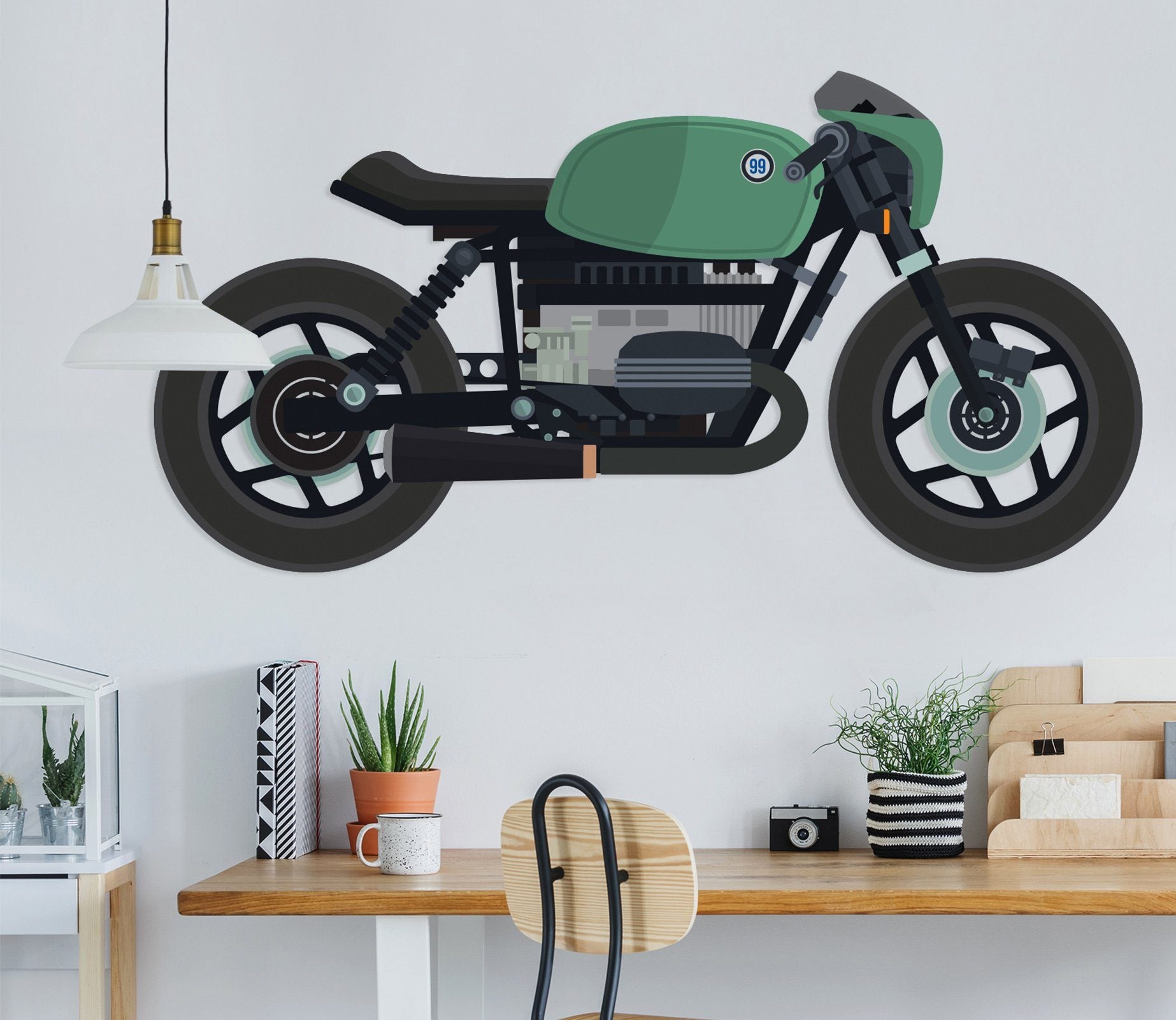 3D Green Motorcycle 258 Vehicles Wallpaper AJ Wallpaper 