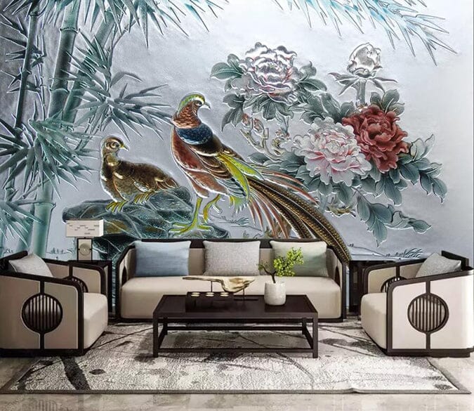 3D Flowers And Birds 2194 Wall Murals Wallpaper AJ Wallpaper 2 