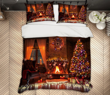 3D Light Tree 51047 Christmas Quilt Duvet Cover Xmas Bed Pillowcases