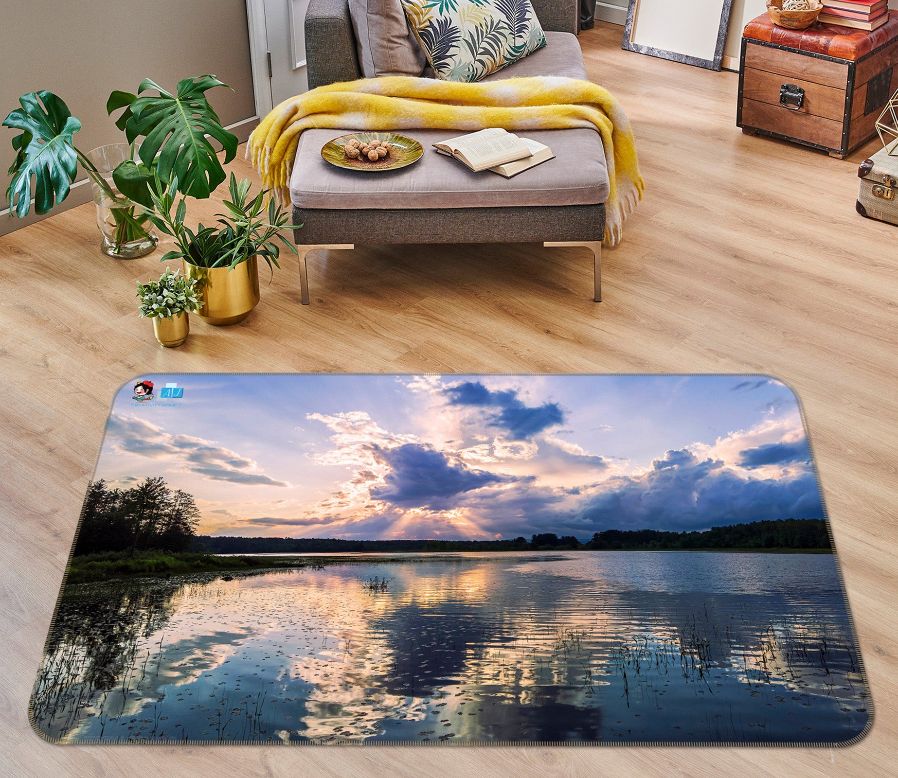 3D Reflecting Sunset 85078 Jerry LoFaro Rug Non Slip Rug Mat