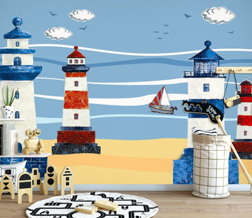3D Sea Tower 1657 Wall Murals Wallpaper AJ Wallpaper 2 