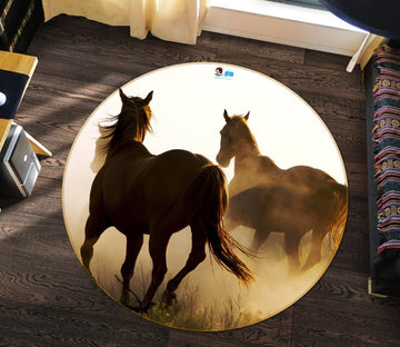 3D Horse 72050 Round Non Slip Rug Mat