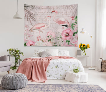 3D Flamingo Flowers 11842  Andrea haase Tapestry Hanging Cloth Hang