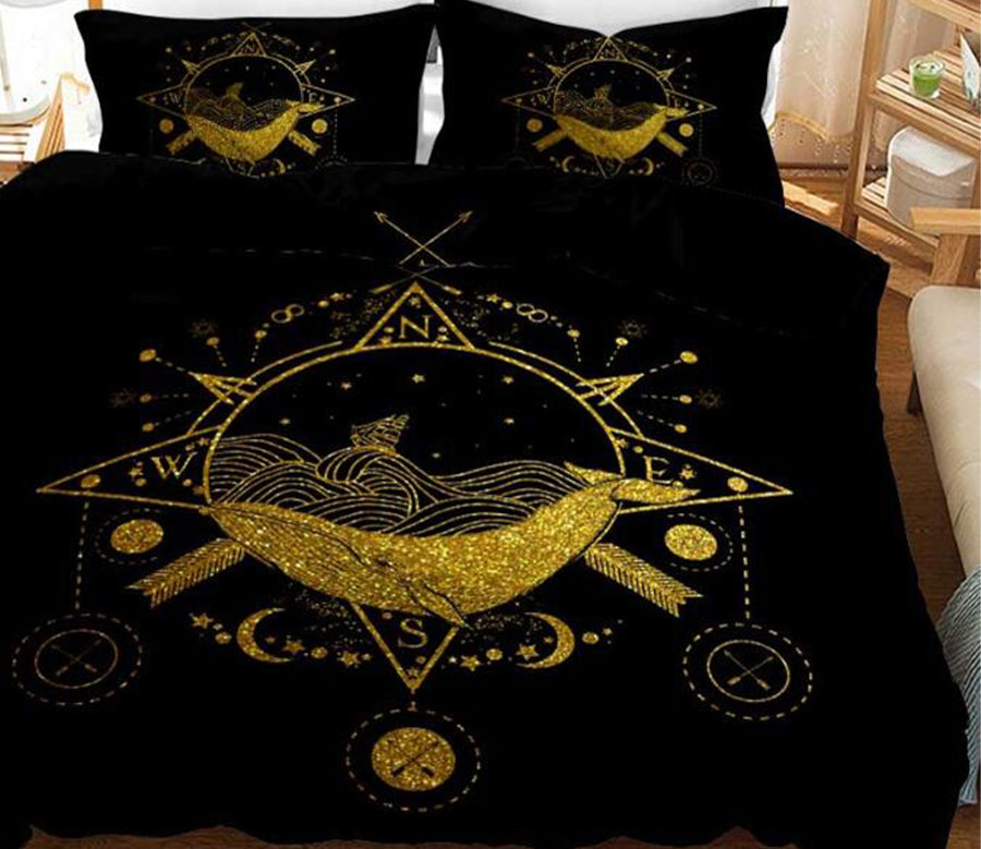 3D Golden Circle Totem Sea Fish 11176 Bed Pillowcases Quilt