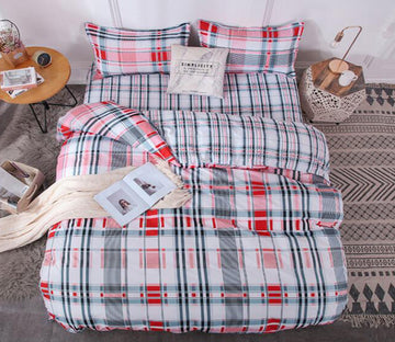 3D Black And Red Plaid 2188 Bed Pillowcases Quilt